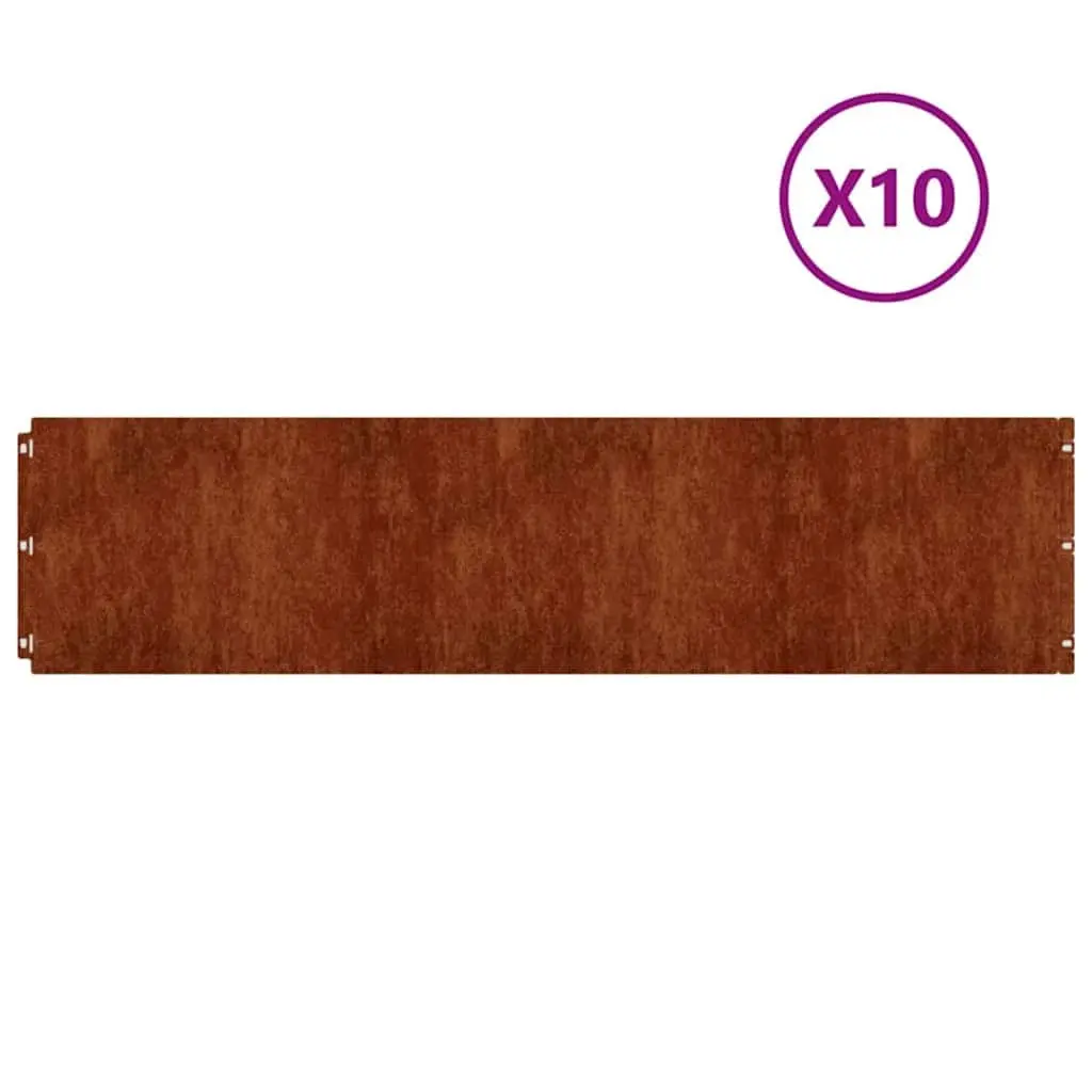 Lawn Edgings 10 pcs 25x103 cm Flexible Corten steel 821896 - Home & Garden