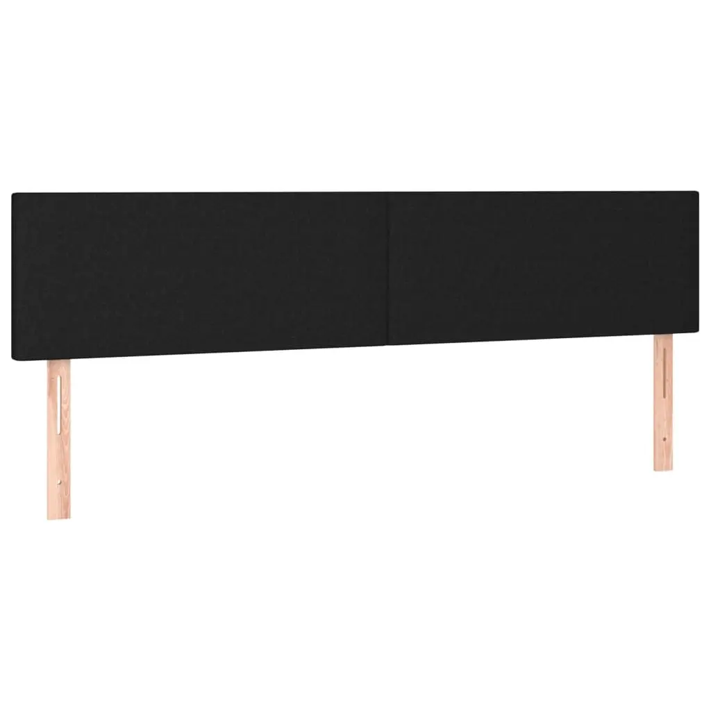 Headboards Black 200x5x78/88 cm Fabric 345846 - Furniture