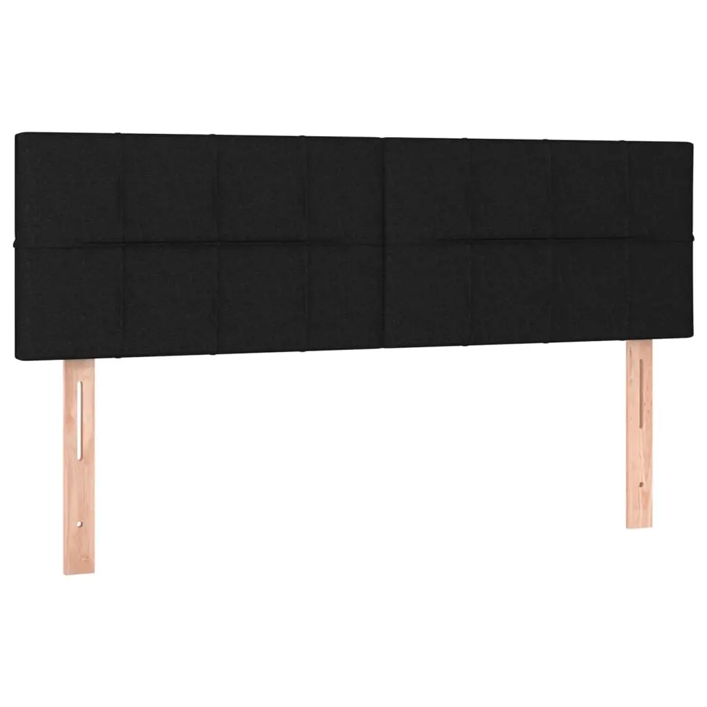 Headboards Black 144x5x78/88 cm Fabric 346048 - Furniture