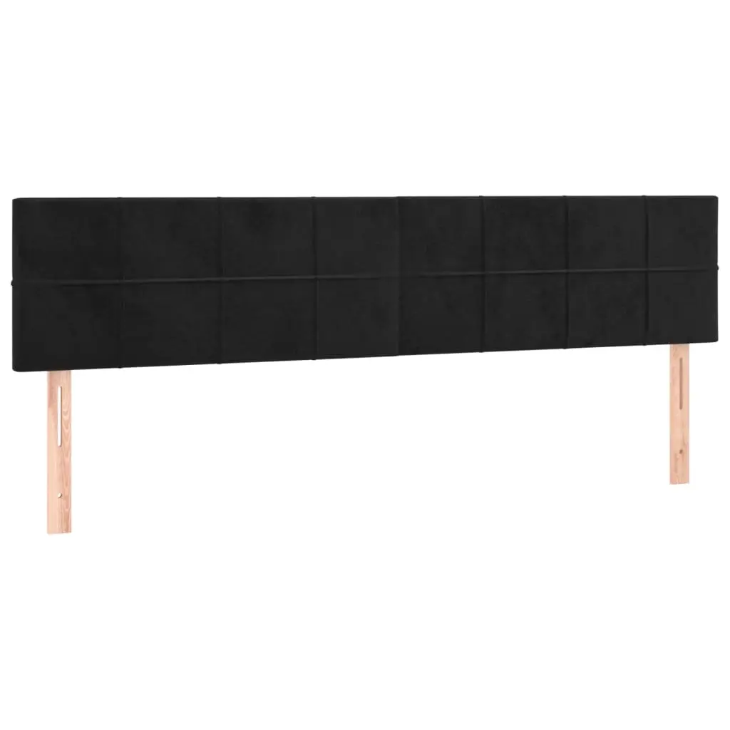 Headboards Black 200x5x78/88 cm Velvet 346098 - Furniture