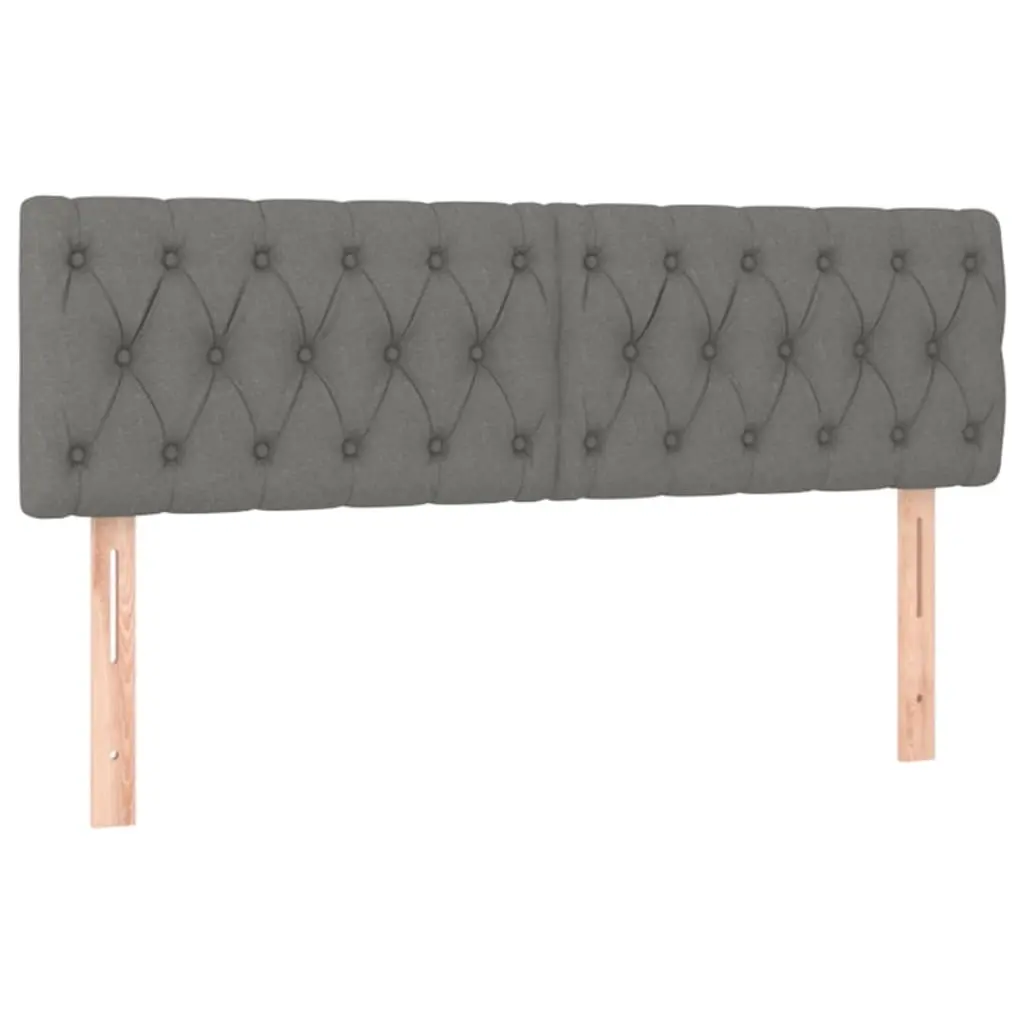 Headboards Dark Grey 144x7x78/88 cm Fabric 346341 - Furniture