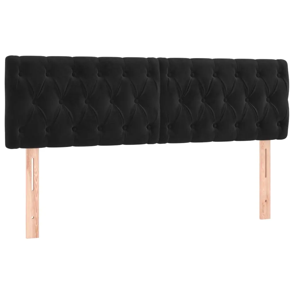 Headboards Black 144x7x78/88 cm Velvet 346350 - Furniture