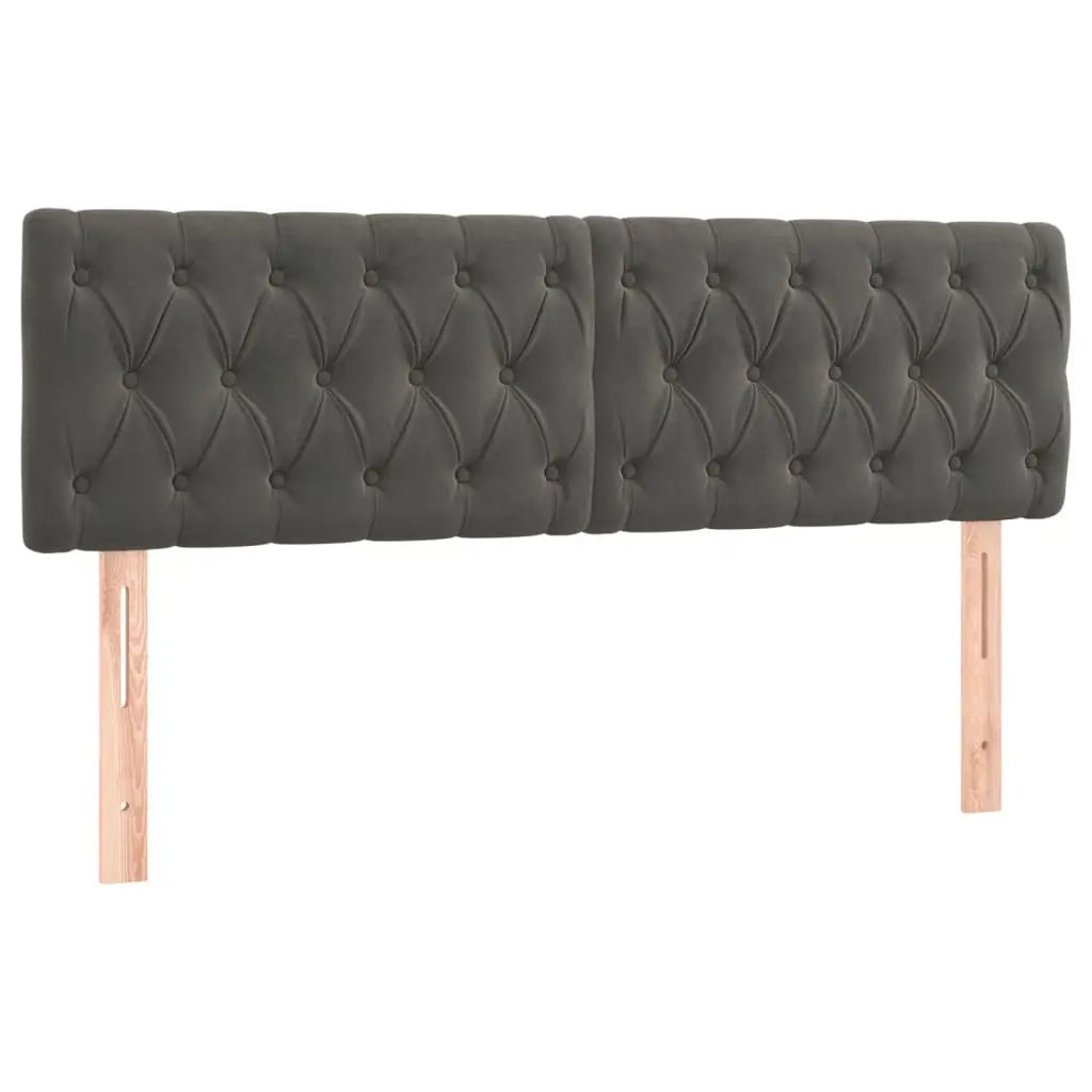 Headboards Dark Grey 160x7x78/88 cm Velvet 346363 - Furniture