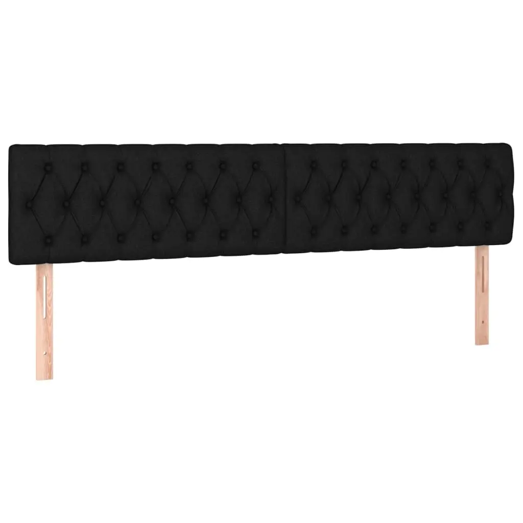 Headboards Black 200x7x78/88 cm Fabric 346384 - Furniture