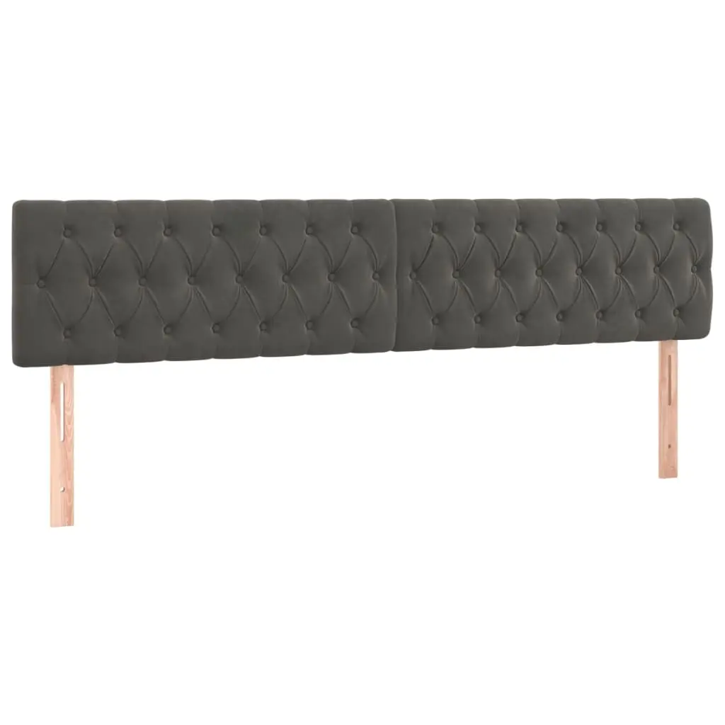 Headboards Dark Grey 200x7x78/88 cm Velvet 346391 - Furniture