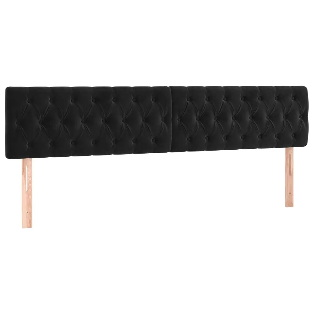 Headboards Black 200x7x78/88 cm Velvet 346392 - Furniture