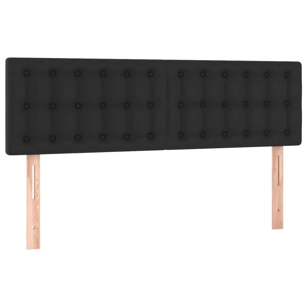 Headboards Black 144x5x78/88 cm Faux Leather 346464 - Furniture