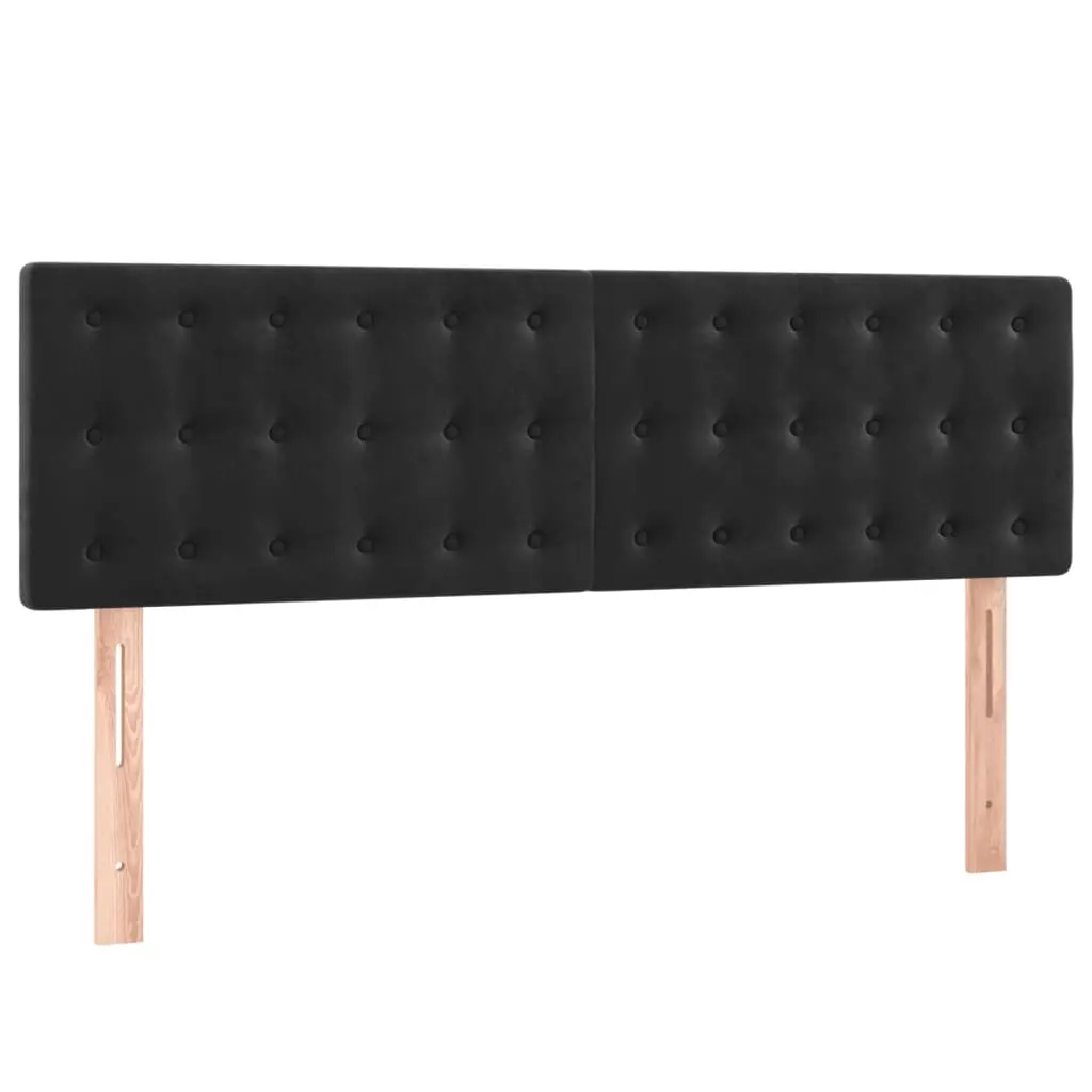Headboards Black 144x5x78/88 cm Velvet 346472 - Furniture