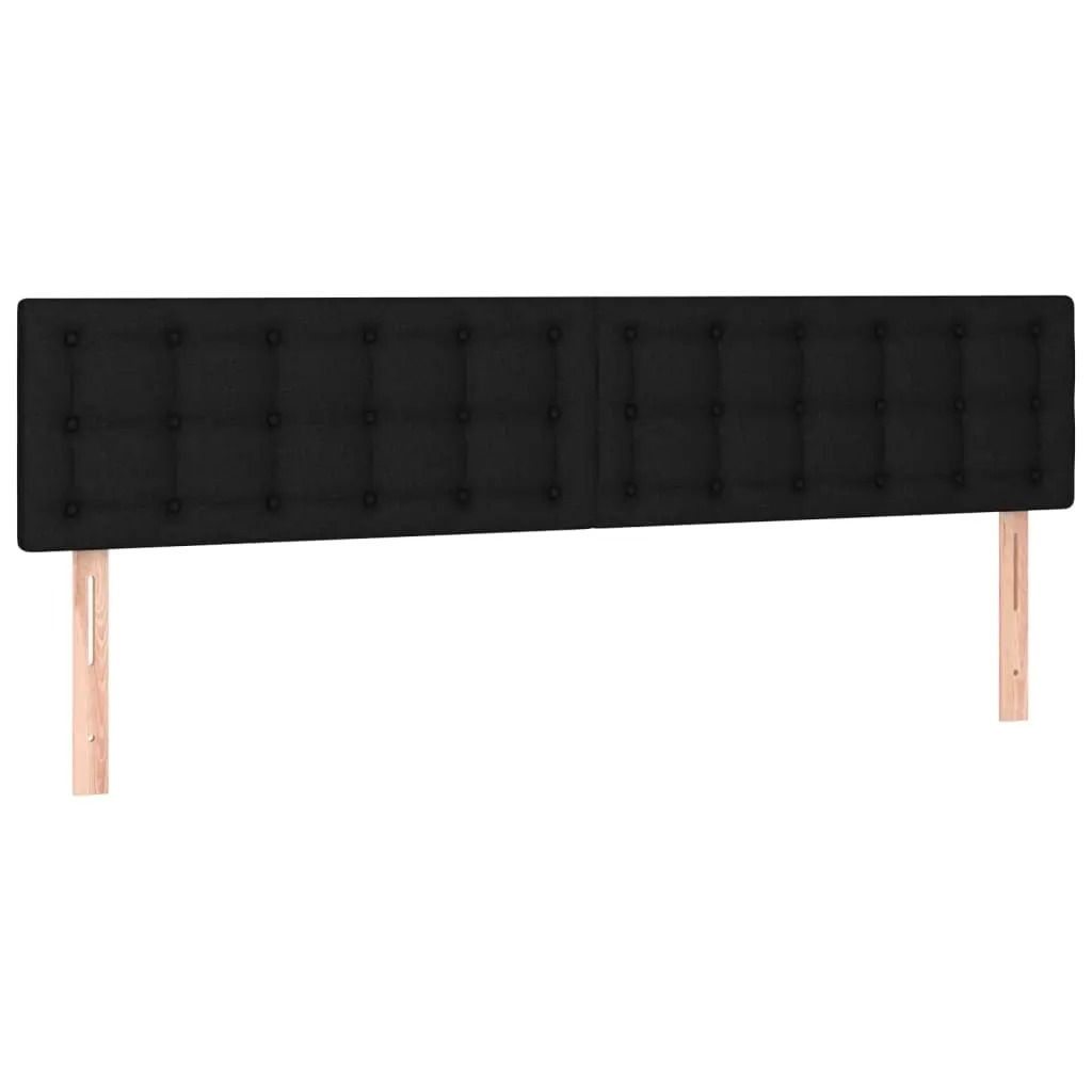 Headboards Black 200x5x78/88 cm Fabric 346518 - Furniture