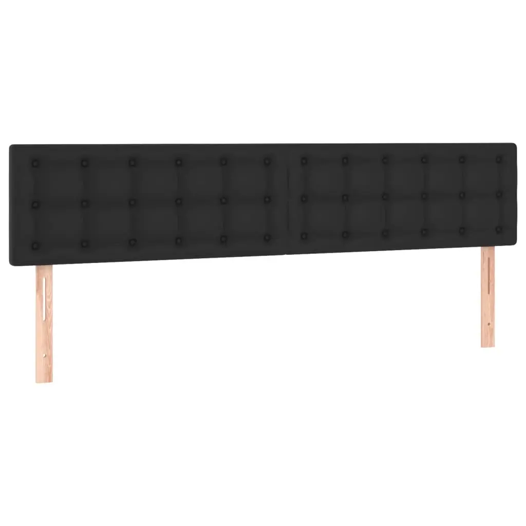 Headboards Black 200x5x78/88 cm Faux Leather 346524 - Furniture