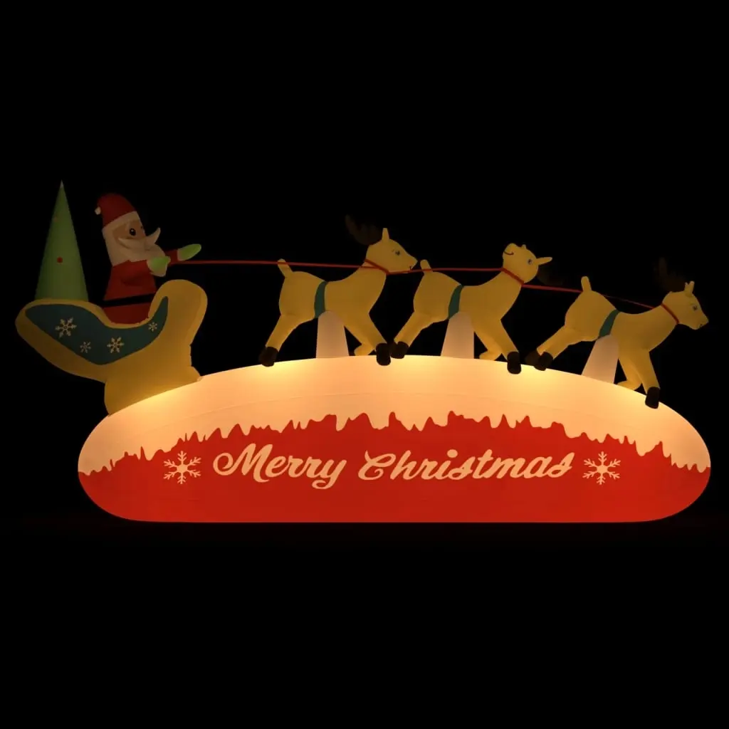 Christmas Inflatable Santa and Reindeer Decoration LED 145 cm 345329 - Up to 60% Off Christmas Decoration Specials