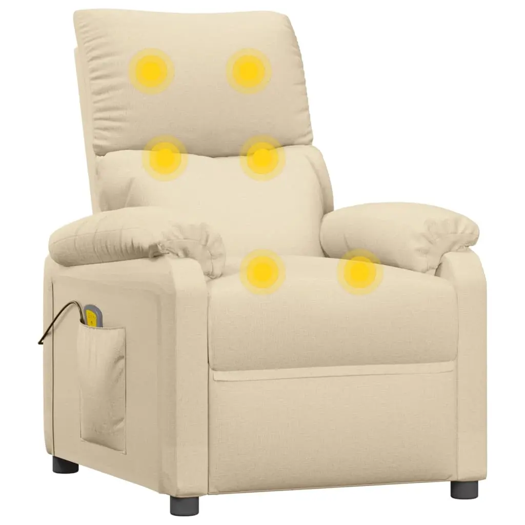 Massage Chair Cream Fabric 348468 - Furniture