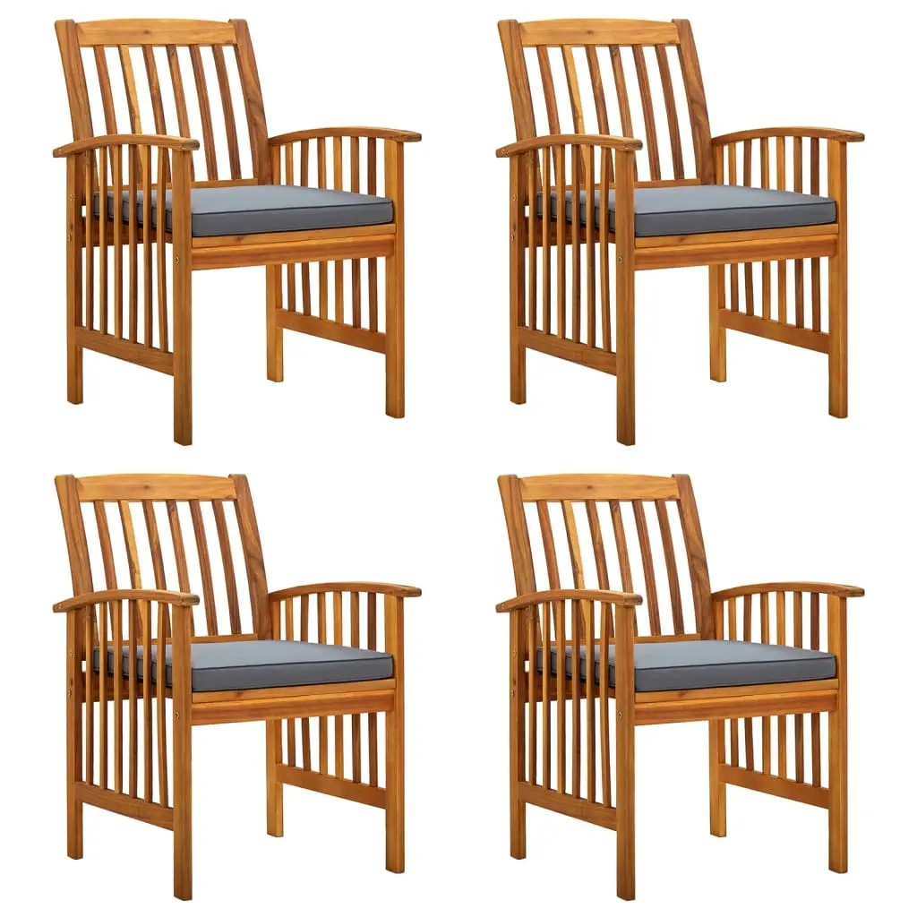 Garden Dining Chairs 4 pcs with Cushions Solid Wood Acacia 3120447 - Furniture