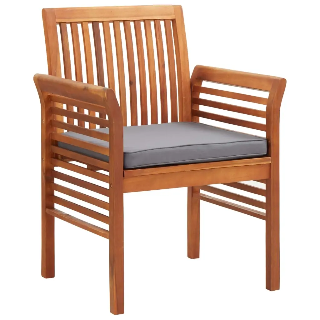 Garden Dining Chairs with Cushions 4 pcs Solid Wood Acacia 3120452 - Furniture