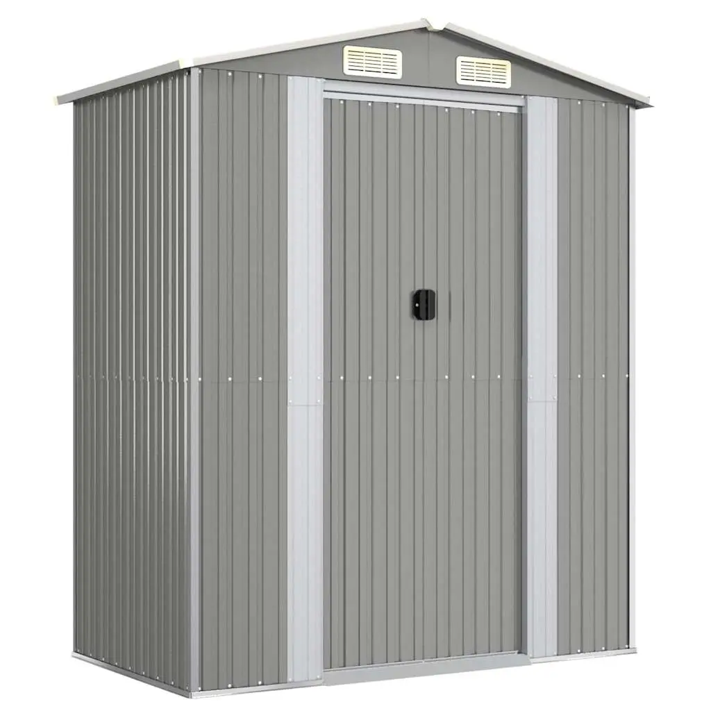 Garden Shed Light Grey 192x108x223 cm Galvanised Steel 319269 - Home & Garden