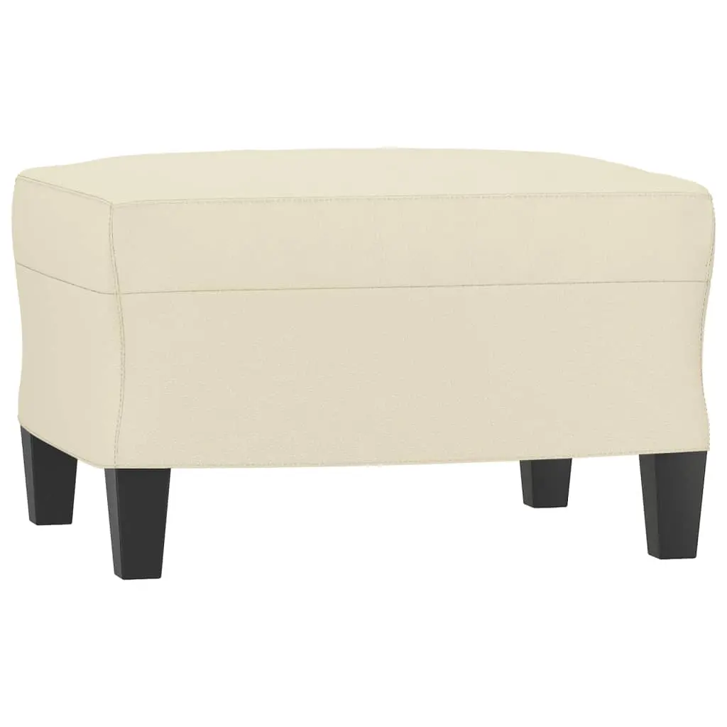 Footstool Cream 60x50x41 cm Faux Leather 349336 - Furniture