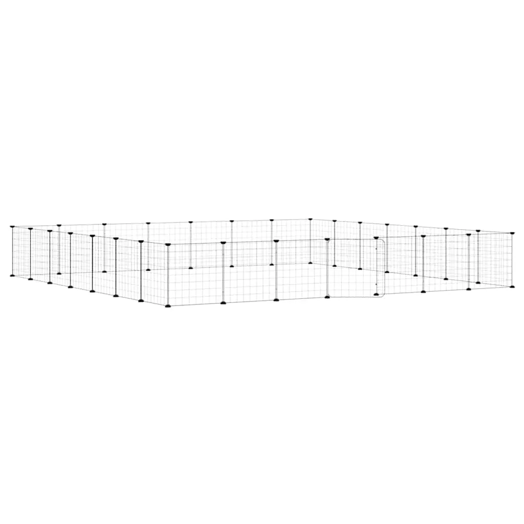 28-Panel Pet Cage with Door Black 35x35 cm Steel 3114020