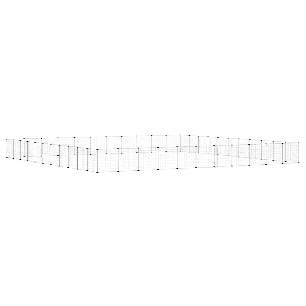 44-Panel Pet Cage with Door Black 35x35 cm Steel 3114022