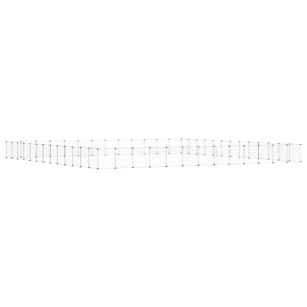 52-Panel Pet Cage with Door Black 35x35 cm Steel 3114023