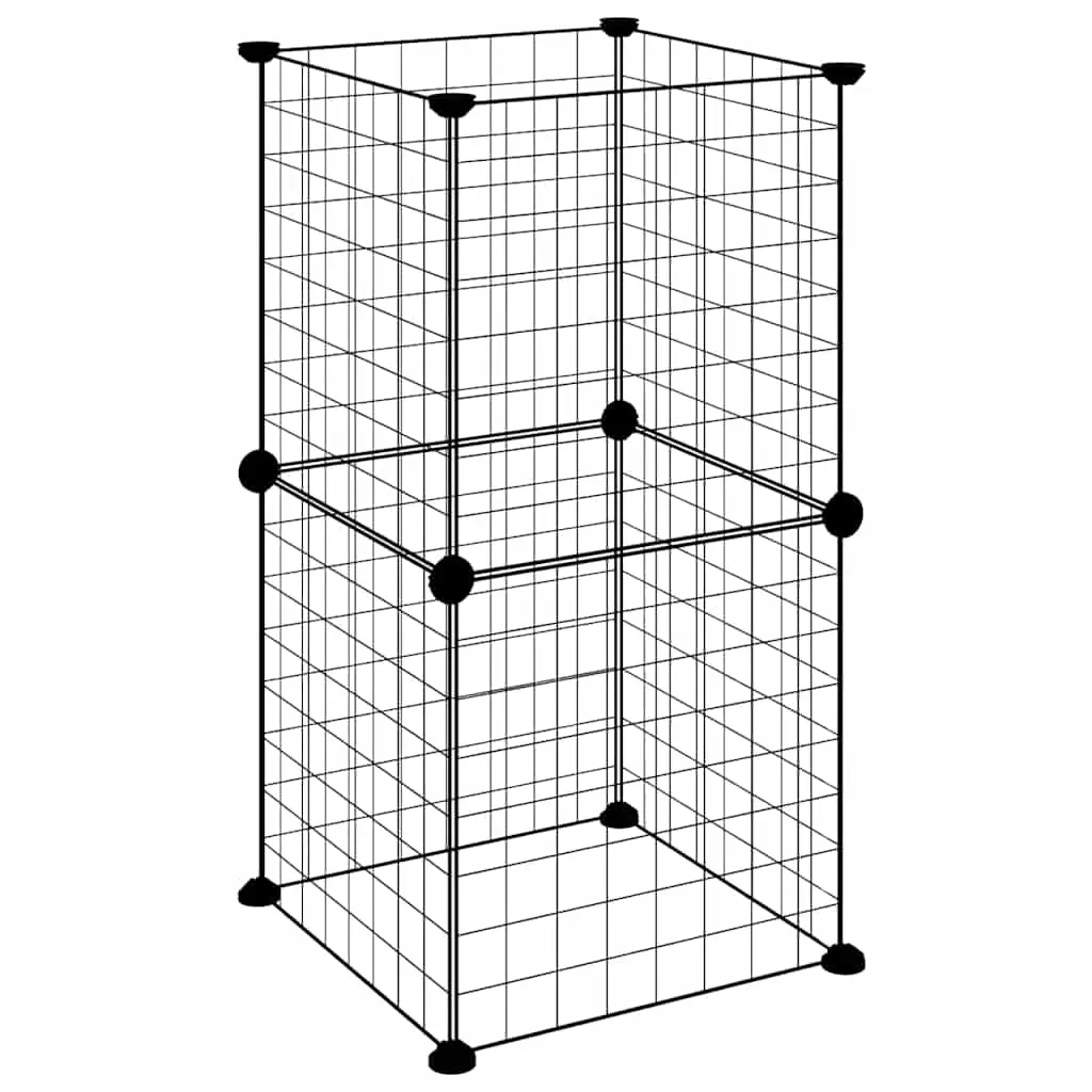 8-Panel Pet Cage Black 35x35 cm Steel 3114031