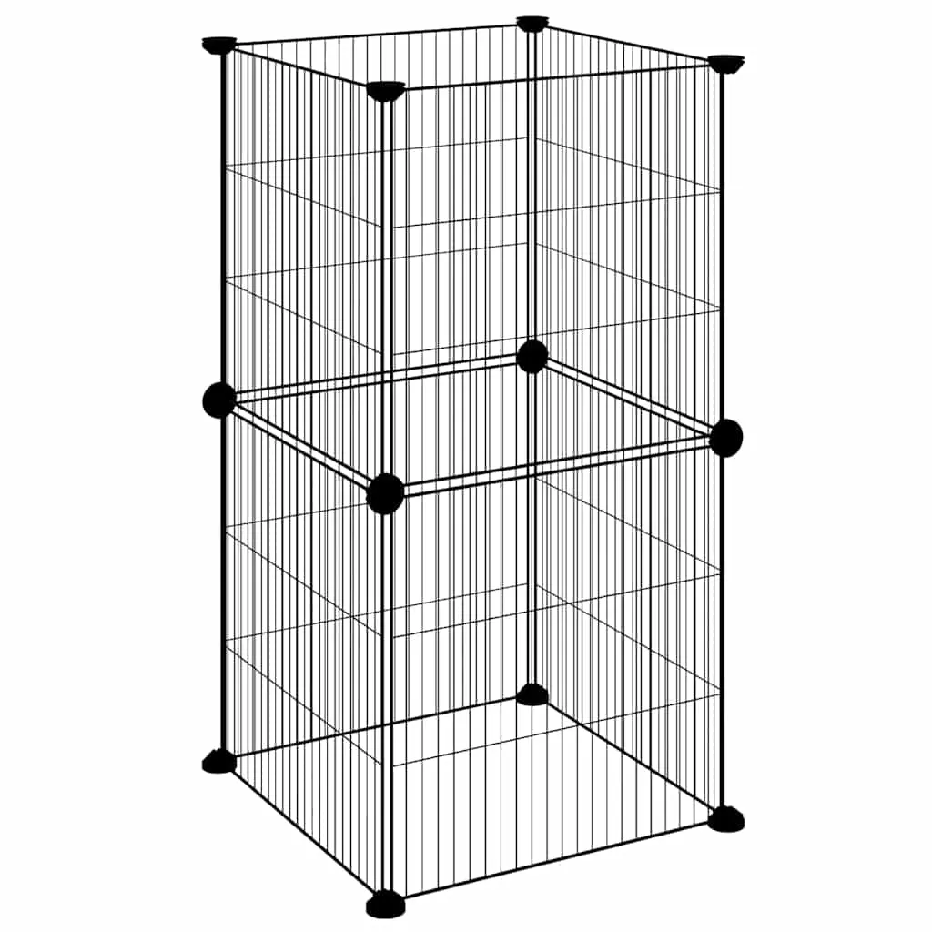 8-Panel Pet Cage Black 35x35 cm Steel 3114034