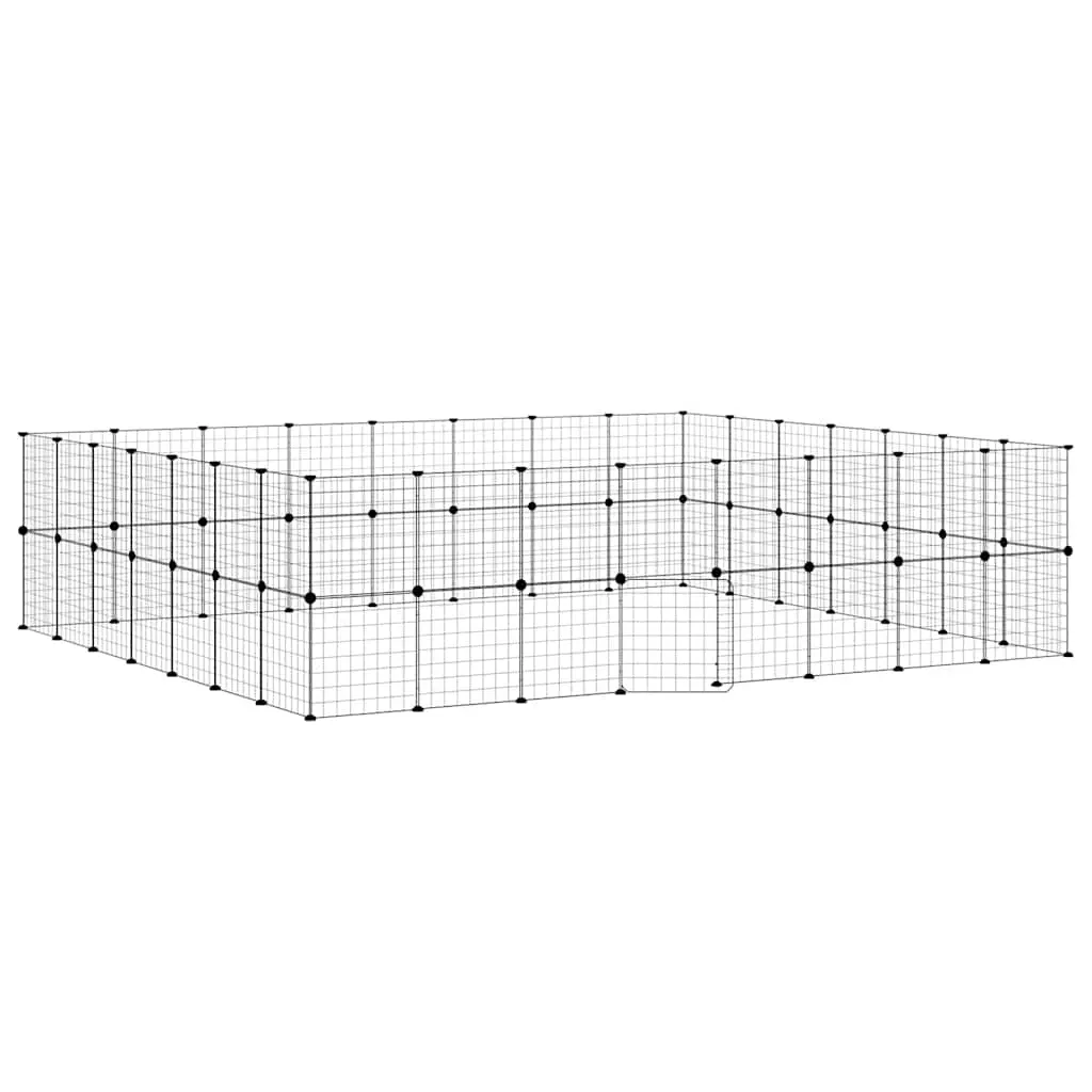 60-Panel Pet Cage with Door Black 35x35 cm Steel 3114042