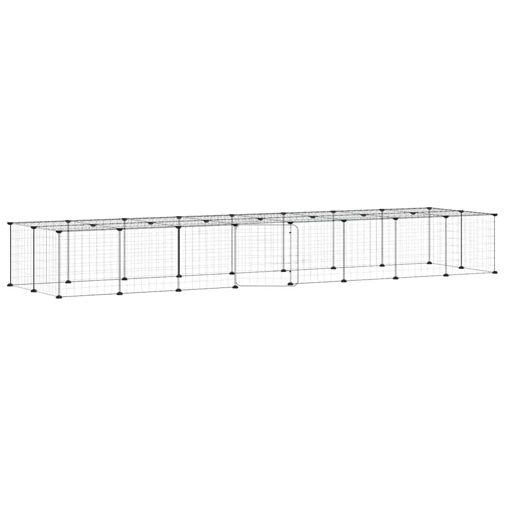 36-Panel Pet Cage with Door Black 35x35 cm Steel 3114057