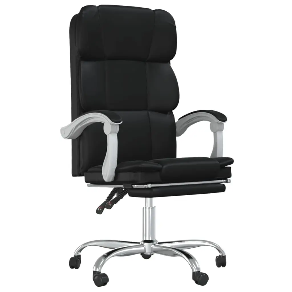 Reclining Office Chair Black Faux Leather 349629 - Furniture