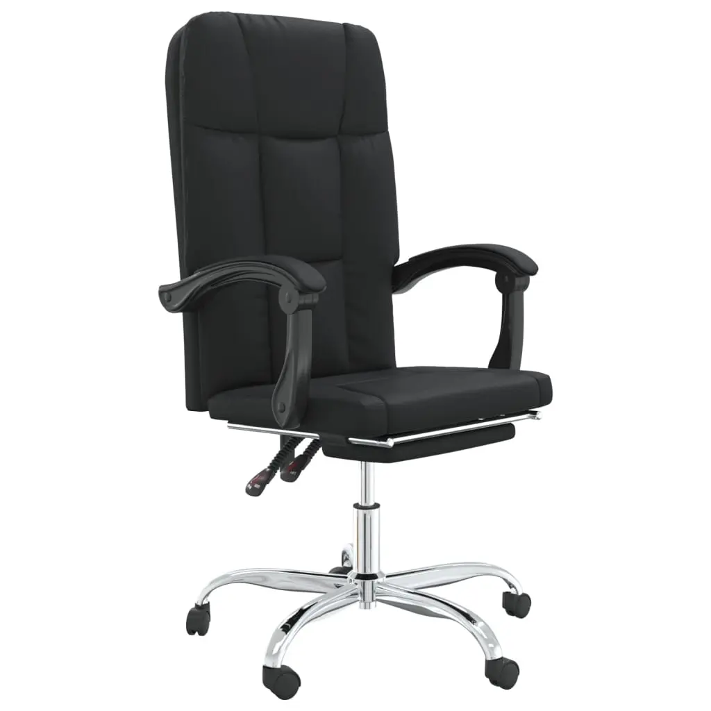 Reclining Office Chair Black Faux Leather 349639 - Furniture