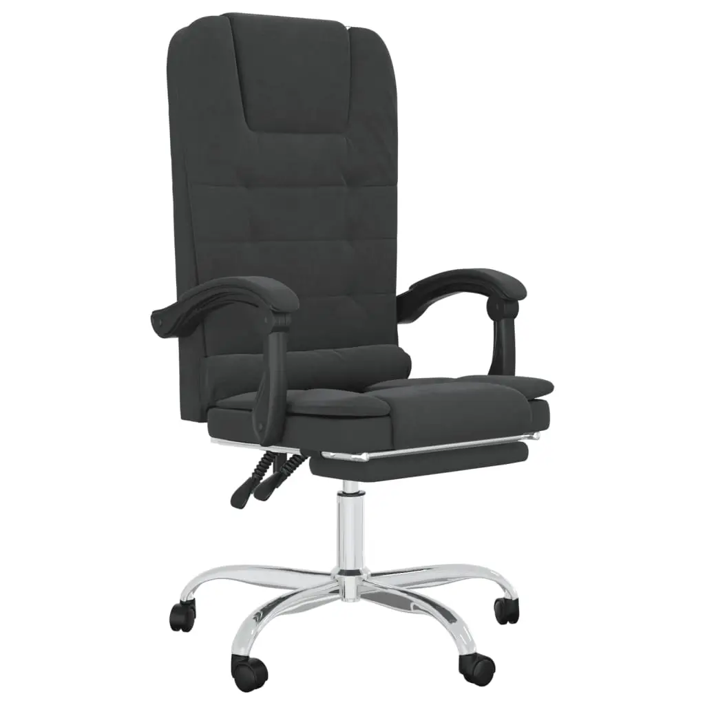 Massage Reclining Office Chair Black Faux Leather 349667 - Furniture