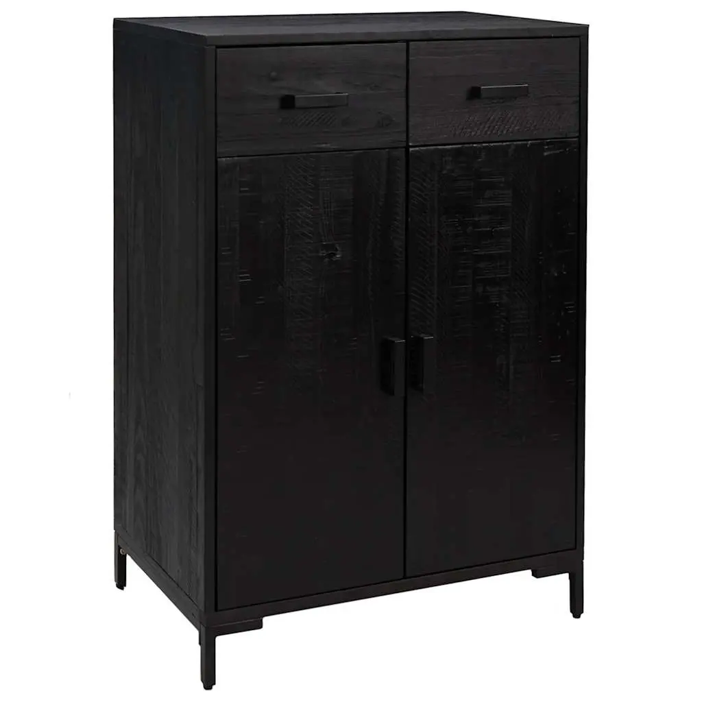 Shoe Rack Black 75x40x110 cm Solid Pinewood 349934 - Home & Garden