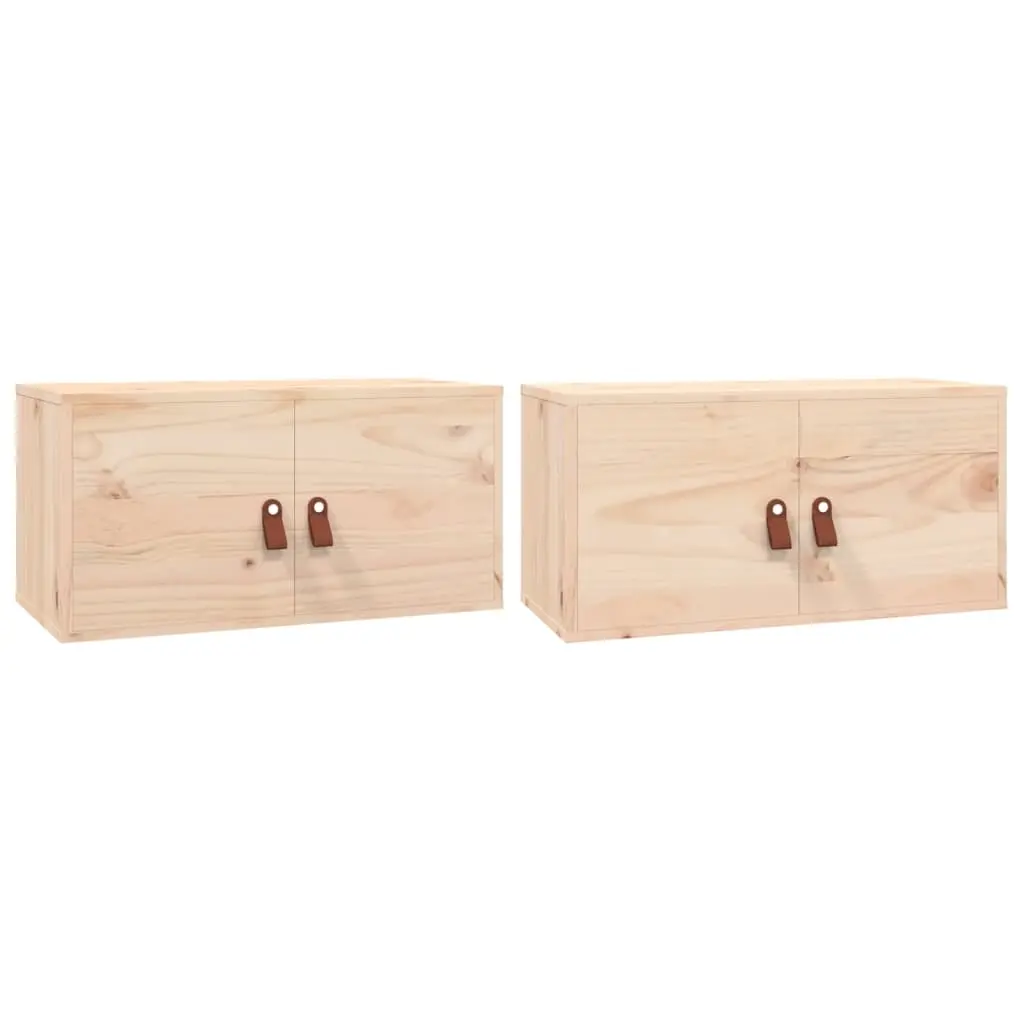 Wall Cabinets 2 pcs 60x30x30 cm Solid Wood Pine 818366 - Furniture
