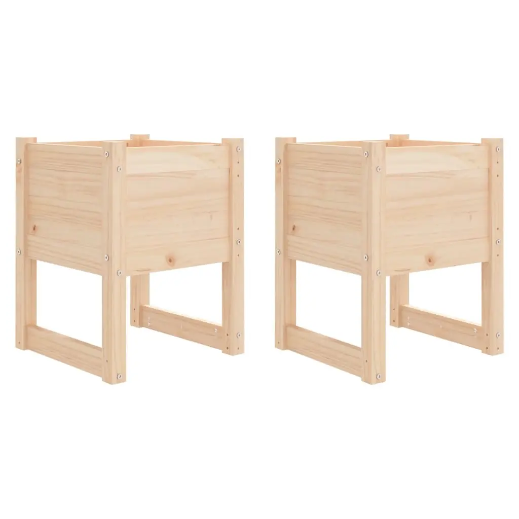 Planters 2 pcs 40x40x52.5 cm Solid Wood Pine 822108 - Home & Garden