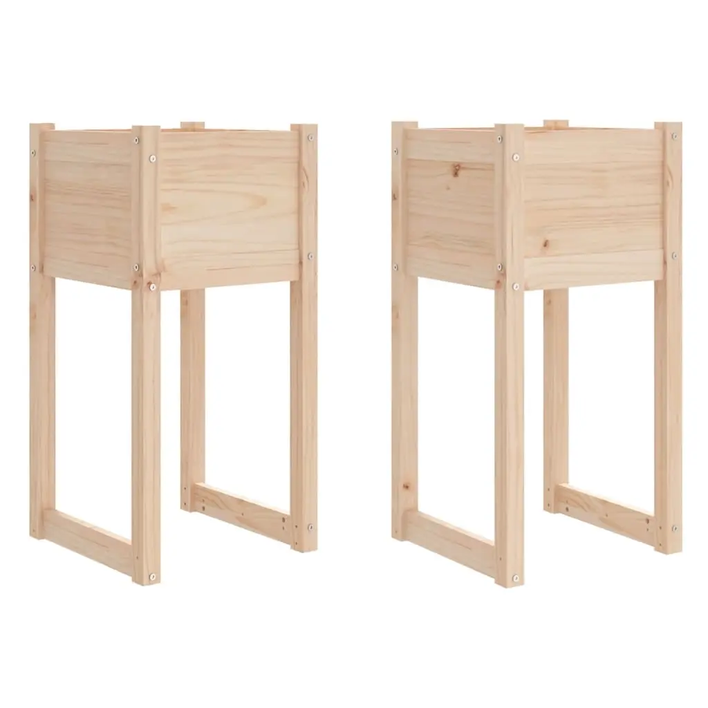 Planters 2 pcs 40x40x81 cm Solid Wood Pine 822123 - Home & Garden