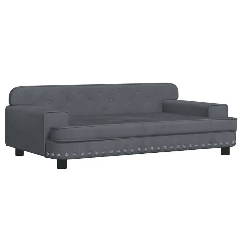 Dog Bed Dark Grey 90x53x30 cm Velvet 171870 - Pets