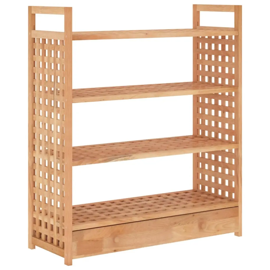 Shoe Rack with Drawer 70x27x81 cm Solid Wood Walnut 350359 - Home & Garden