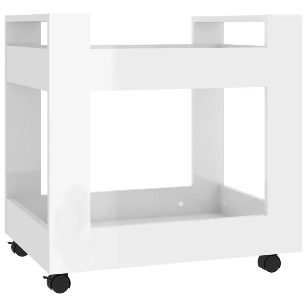 Desk Trolley High Gloss White 60x45x60 cm Engineered Wood 816602 - Office