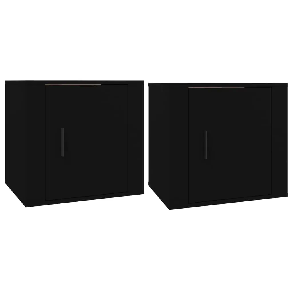 Bedside Cabinets 2 pcs Black 50x39x47 cm 816691 - Furniture