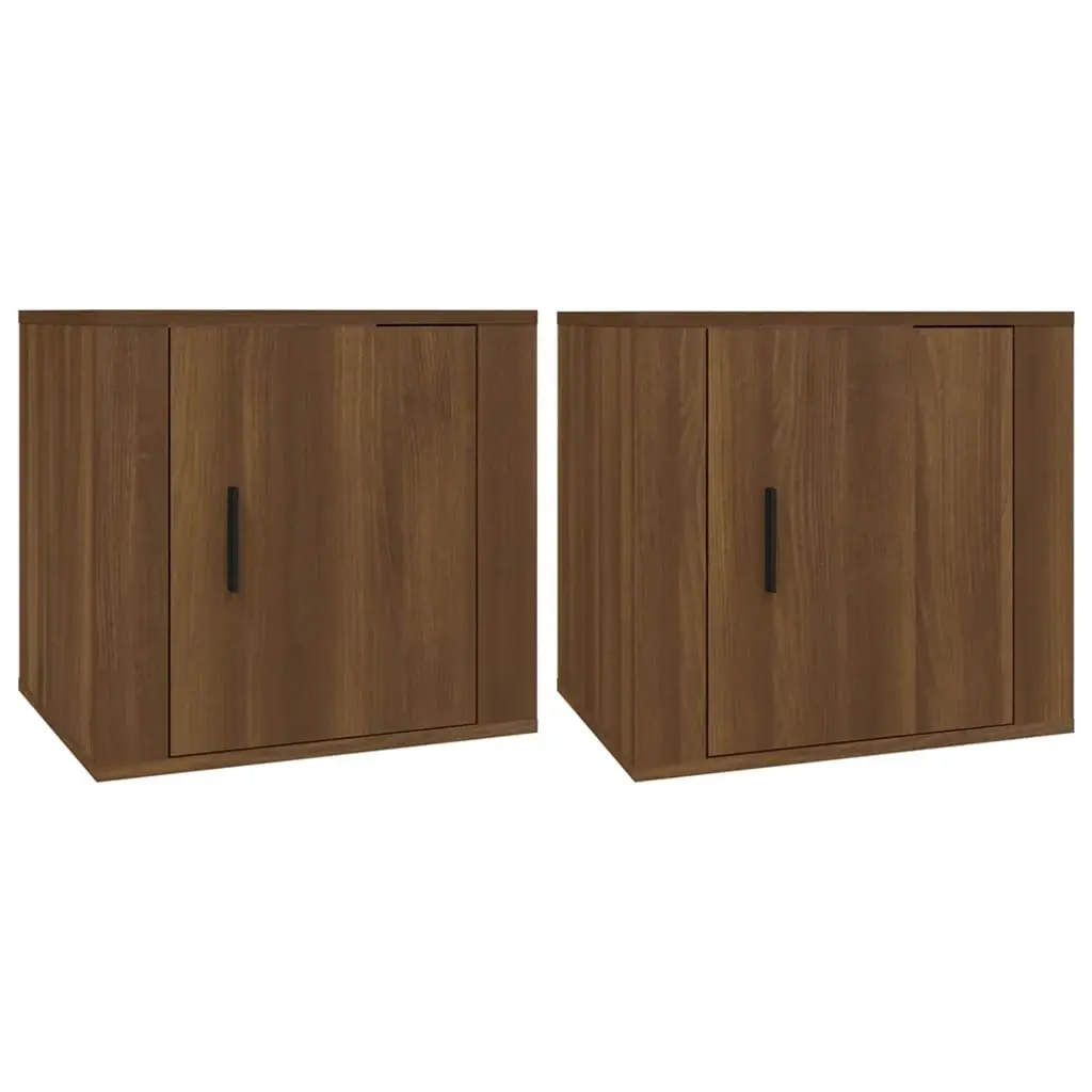Bedside Cabinets 2 pcs Brown Oak 50x39x47 cm 816703 - Furniture