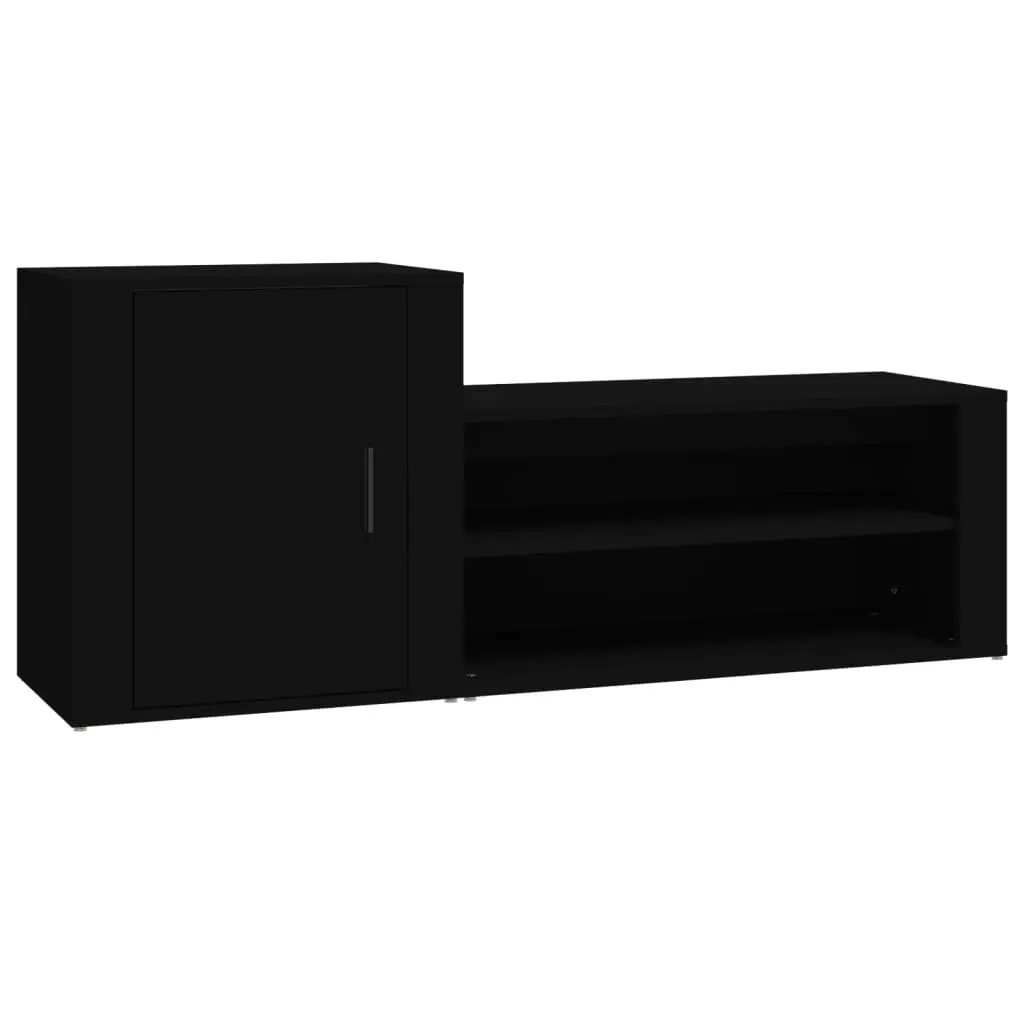 Shoe Cabinet Black 130x35x54 cm Engineered Wood 816745 - Home & Garden