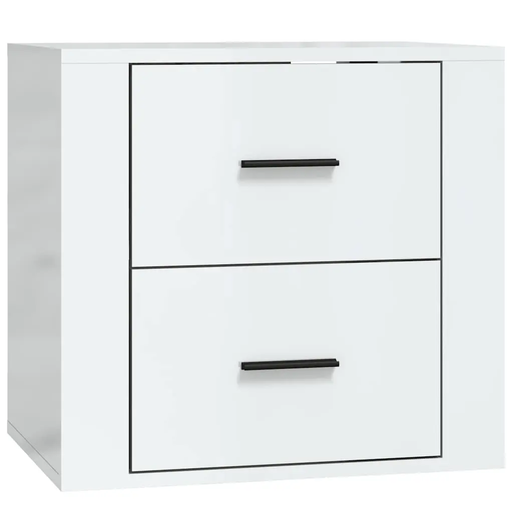 Wall-mounted Bedside Cabinet High Gloss White 50x36x47 cm 816858