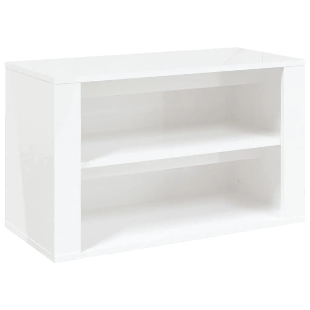 Shoe Rack High Gloss White 75x35x45 cm Engineered Wood 816898 - Home & Garden