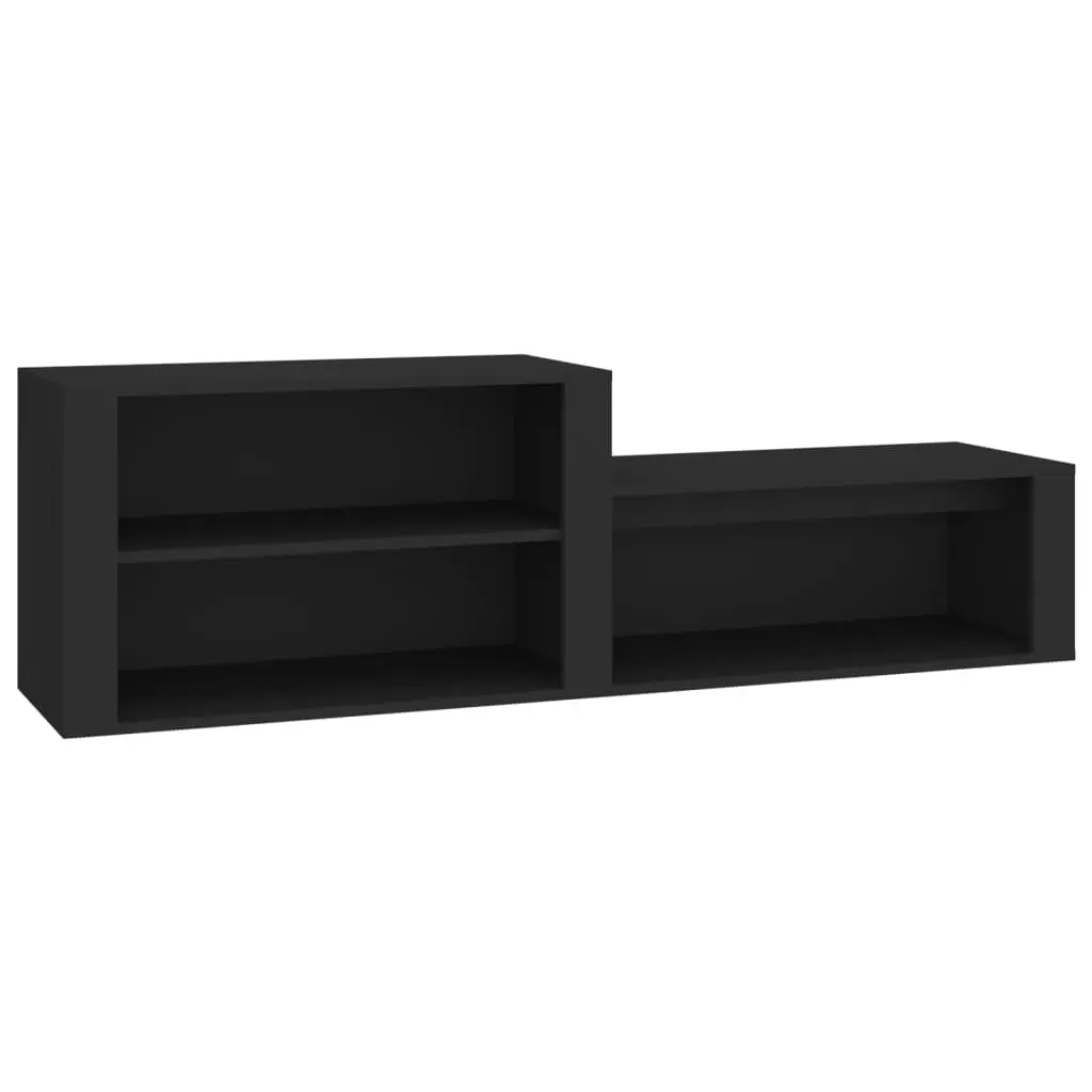 Shoe Cabinet Black 150x35x45 cm Engineered Wood 816913 - Home & Garden