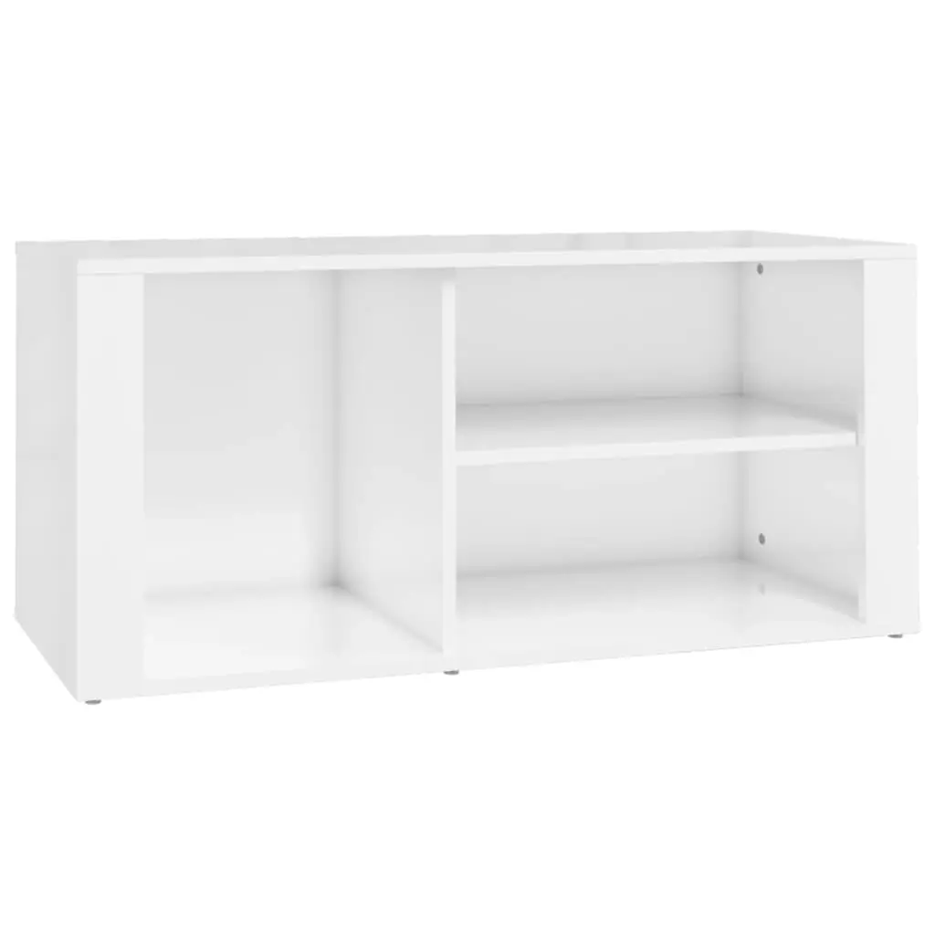 Shoe Cabinet High Gloss White 100x35x45 cm Engineered Wood 816922 - Home & Garden