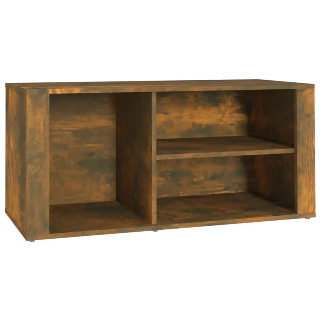Shoe Cabinet Smoked Oak 100x35x45 cm Engineered Wood 816925 - Home & Garden