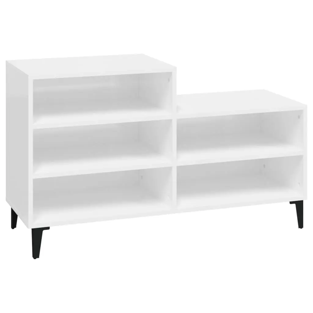 Shoe Cabinet High Gloss White 102x36x60 cm Engineered Wood 819734 - Home & Garden
