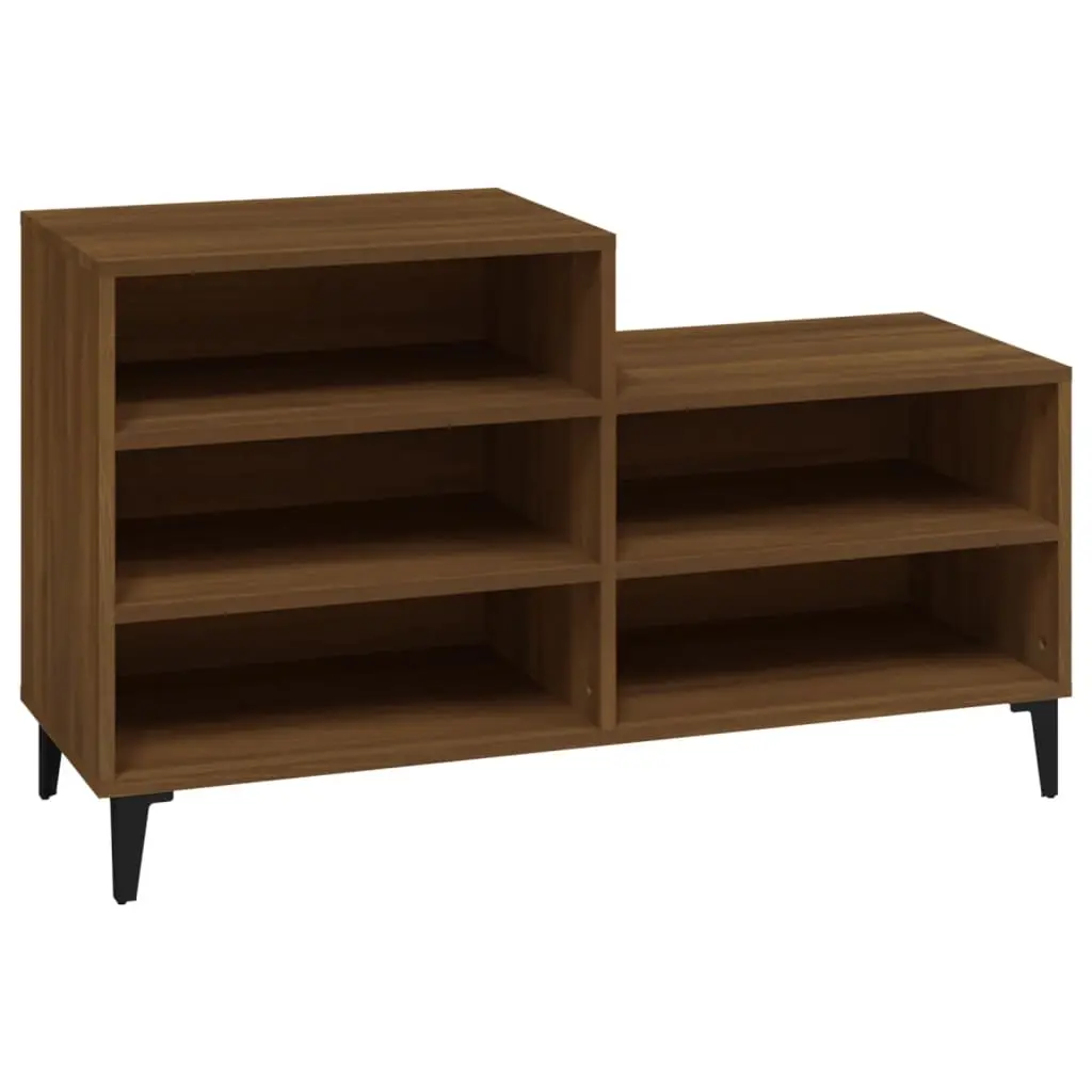 Shoe Cabinet Brown Oak 102x36x60 cm Engineered Wood 819739 - Home & Garden