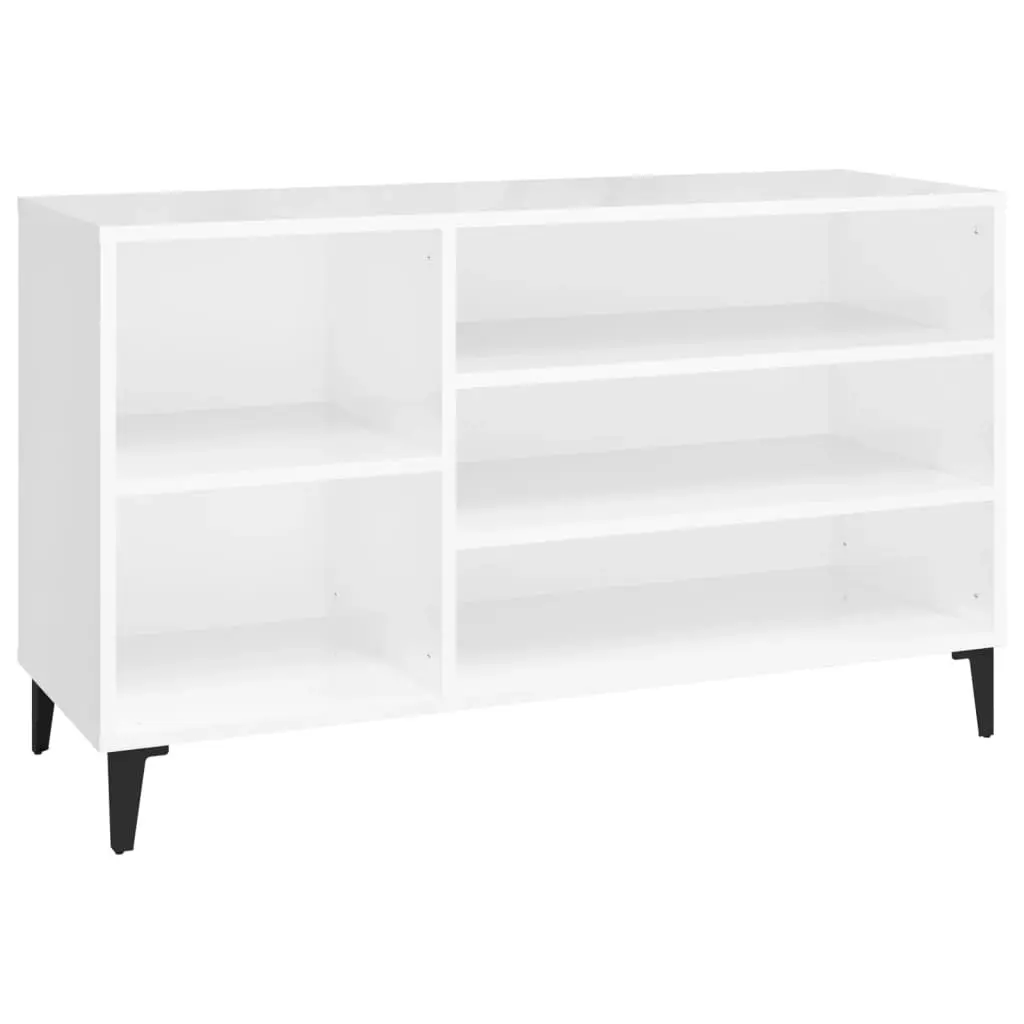 Shoe Cabinet High Gloss White 102x36x60 cm Engineered Wood 819750 - Home & Garden