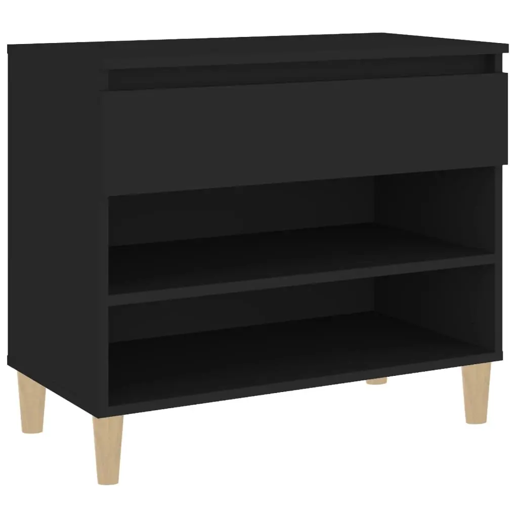 Shoe Cabinet Black 70x36x60 cm Engineered Wood 819757 - Home & Garden