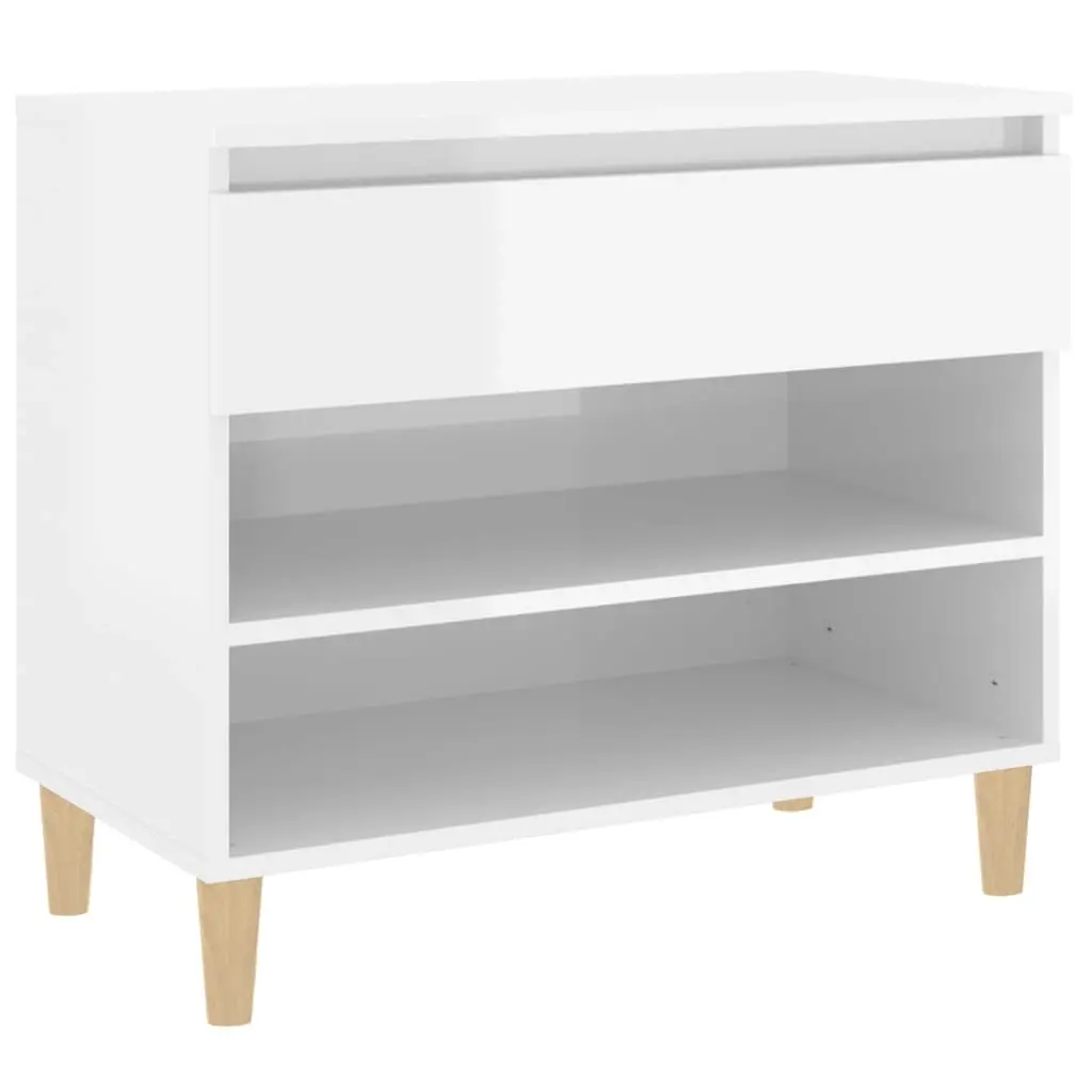 Shoe Cabinet High Gloss White 70x36x60 cm Engineered Wood 819758 - Home & Garden